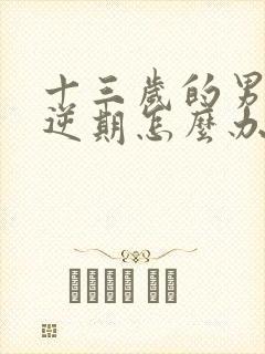 十三岁的男孩叛逆期怎么办