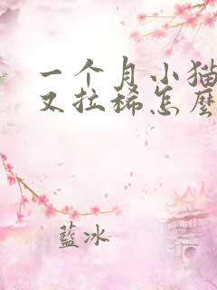 一个月小猫又吐又拉稀怎么办