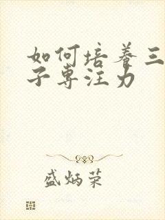 如何培养三岁孩子专注力