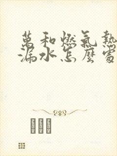 万和燃气热水器漏水怎么处理