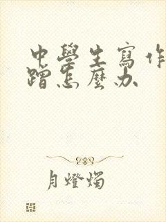 中学生写作业磨蹭怎么办