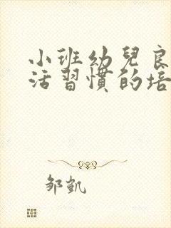 小班幼儿良好生活习惯的培养课题