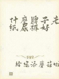 什么牌子老年人纸尿裤好