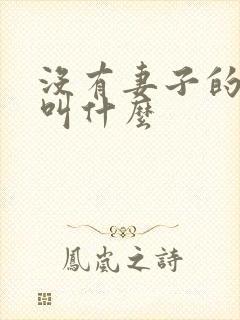 没有妻子的丈夫叫什么