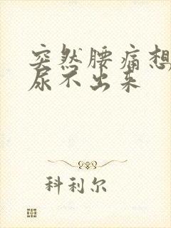 突然腰痛想尿又尿不出来