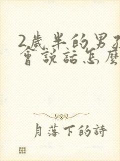 2岁半的男孩不会说话怎么办