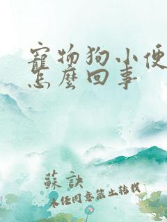 宠物狗小便带血怎么回事