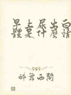 早上尿出白色液体是什么情况女士