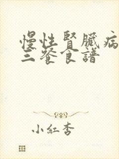 慢性肾脏病一日三餐食谱