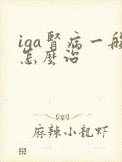 iga肾病一般怎么治