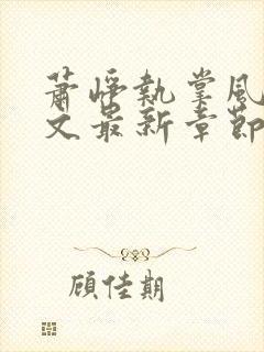 萧峥执掌风云全文最新章节