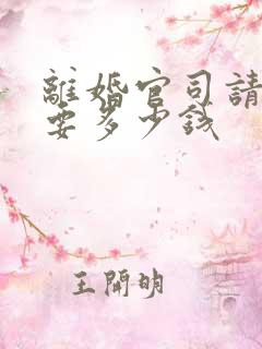 离婚官司请律师要多少钱