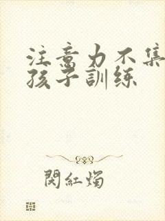 注意力不集中小孩子训练