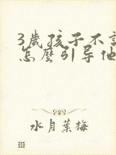 3岁孩子不说话怎么引导他开口