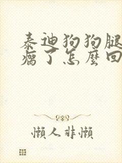 泰迪狗狗腿突然瘸了怎么回事