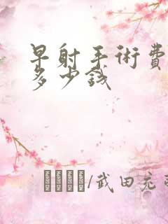 早射手术费用是多少钱