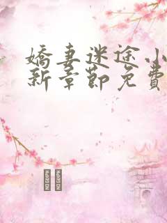 娇妻迷途小说最新章节免费阅读