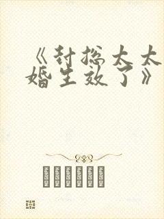 《封总太太的离婚生效了》