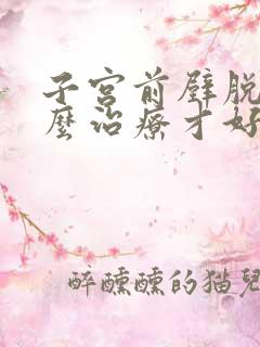 子宫前壁脱出怎么治疗才好