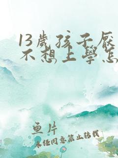 13岁孩子厌学不想上学怎么办