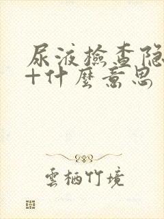 尿液检查隐血1+什么意思