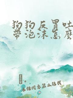 狗狗反胃吐黄水带泡沫怎么办