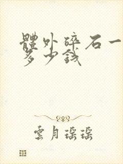 体外碎石一次得多少钱