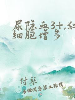 尿隐血3+,红细胞增多