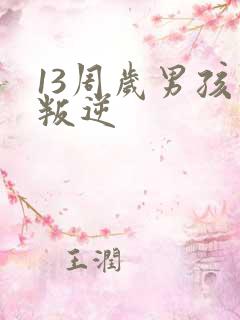 13周岁男孩子叛逆