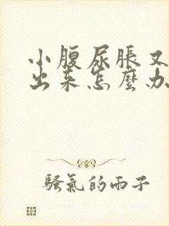 小腹尿胀又尿不出来怎么办