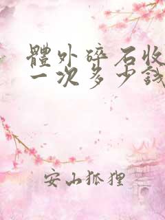 体外碎石收费是一次多少钱还是一颗多少