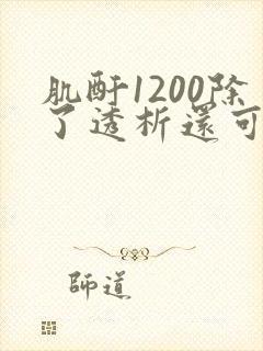肌酐1200除了透析还可以如何治疗