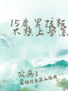 15岁男孩叛逆不想上学怎么办