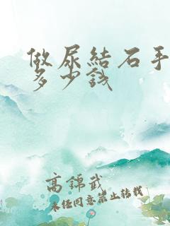 做尿结石手术得多少钱