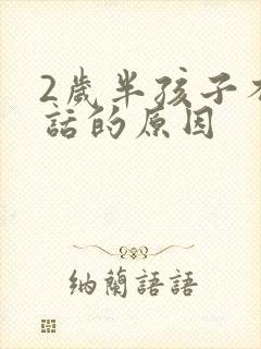 2岁半孩子不说话的原因