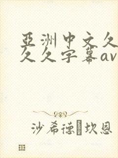 亚洲中文久久久久久字幕av