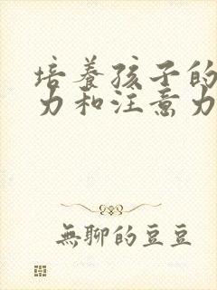 培养孩子的专注力和注意力