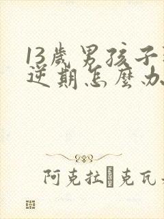 13岁男孩子叛逆期怎么办