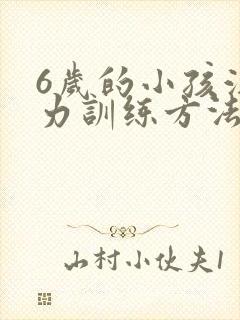 6岁的小孩注意力训练方法