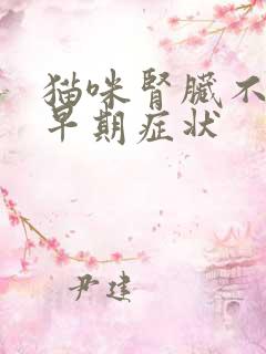 猫咪肾脏不好的早期症状