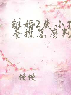 离婚2岁小孩抚养权怎么判定标准