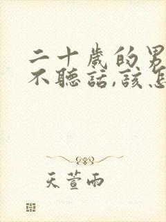 二十岁的男孩子不听话,该怎么教育