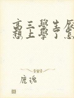 高三学生厌学不想上学了怎么办