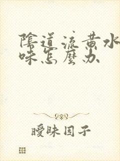 阴道流黄水有臭味怎么办