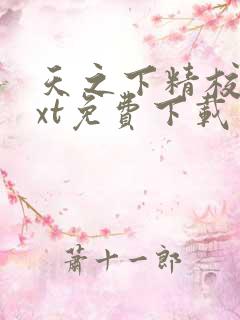 天之下精校版txt免费下载