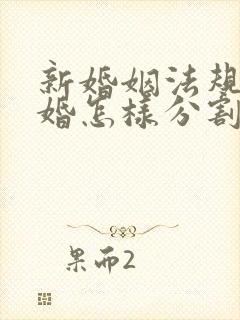 新婚姻法规定离婚怎样分割财产