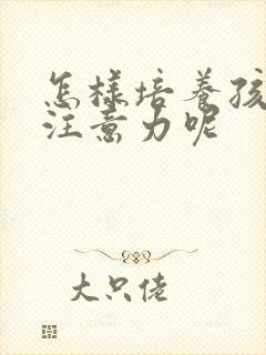 怎样培养孩子的注意力呢