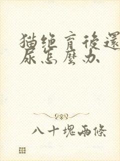 猫绝育后还是乱尿怎么办