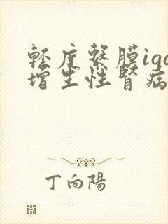 轻度系膜iga增生性肾病