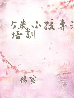 5岁小孩专注力培训